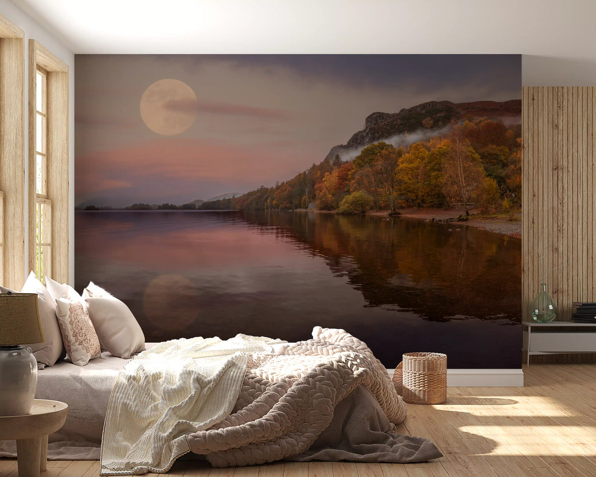 Ethereal Autumn Forest at Twilight Wall Mural