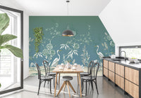 Vintage Garden Crane Birds Wallpaper Mural - Giffywalls