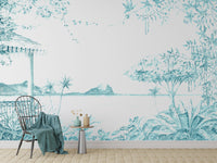 Oceanfront botanical wallpaper for walls
