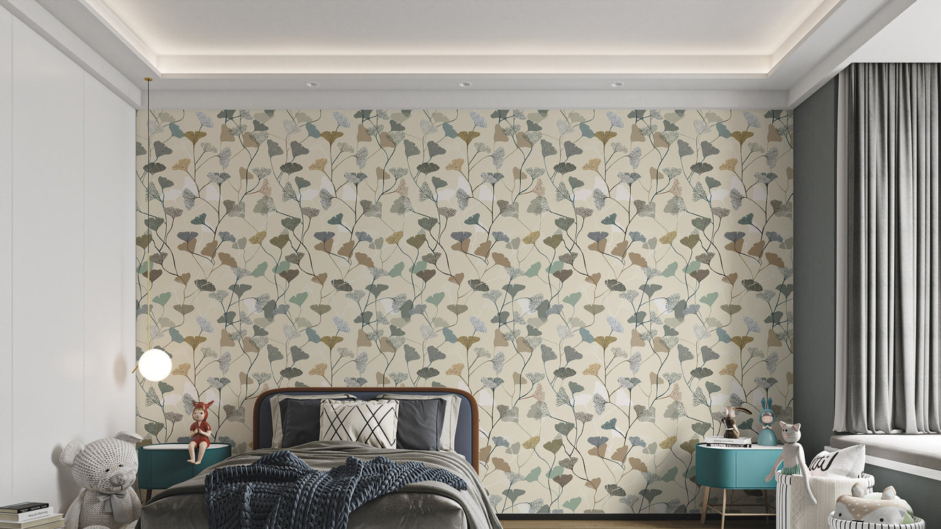 Minimalist Ginkgo Leaves Pattern Wall Art
