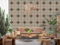 Aged Industrial Grid with Cross Overlay Wallpaper⁠