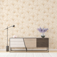 Elegant ginkgo design in soft tones


