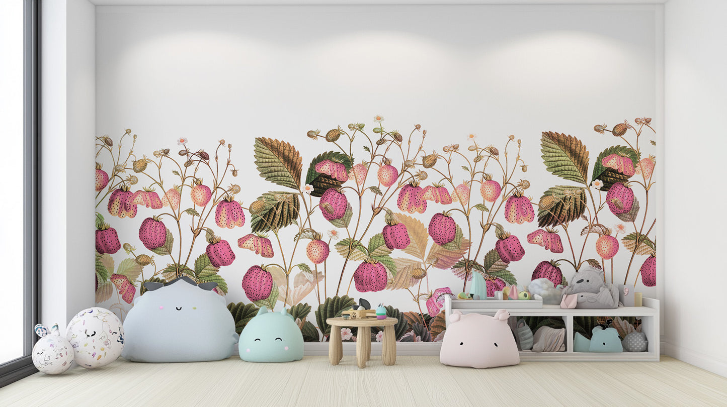 Wall decor evoking a fruitful garden.

