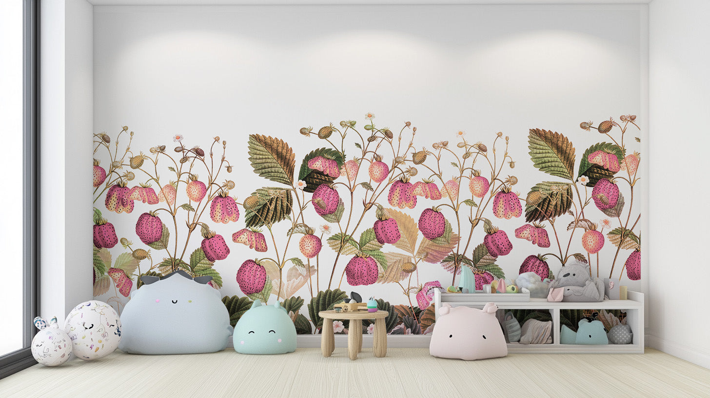 Wall decor evoking a fruitful garden.

