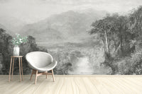 Scenic mountain engraving wall decor
