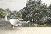 Elegant Nature-Inspired Lakeside Wallpaper
