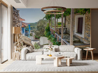 Rustic Pergola Hillside Retreat Wall Mural