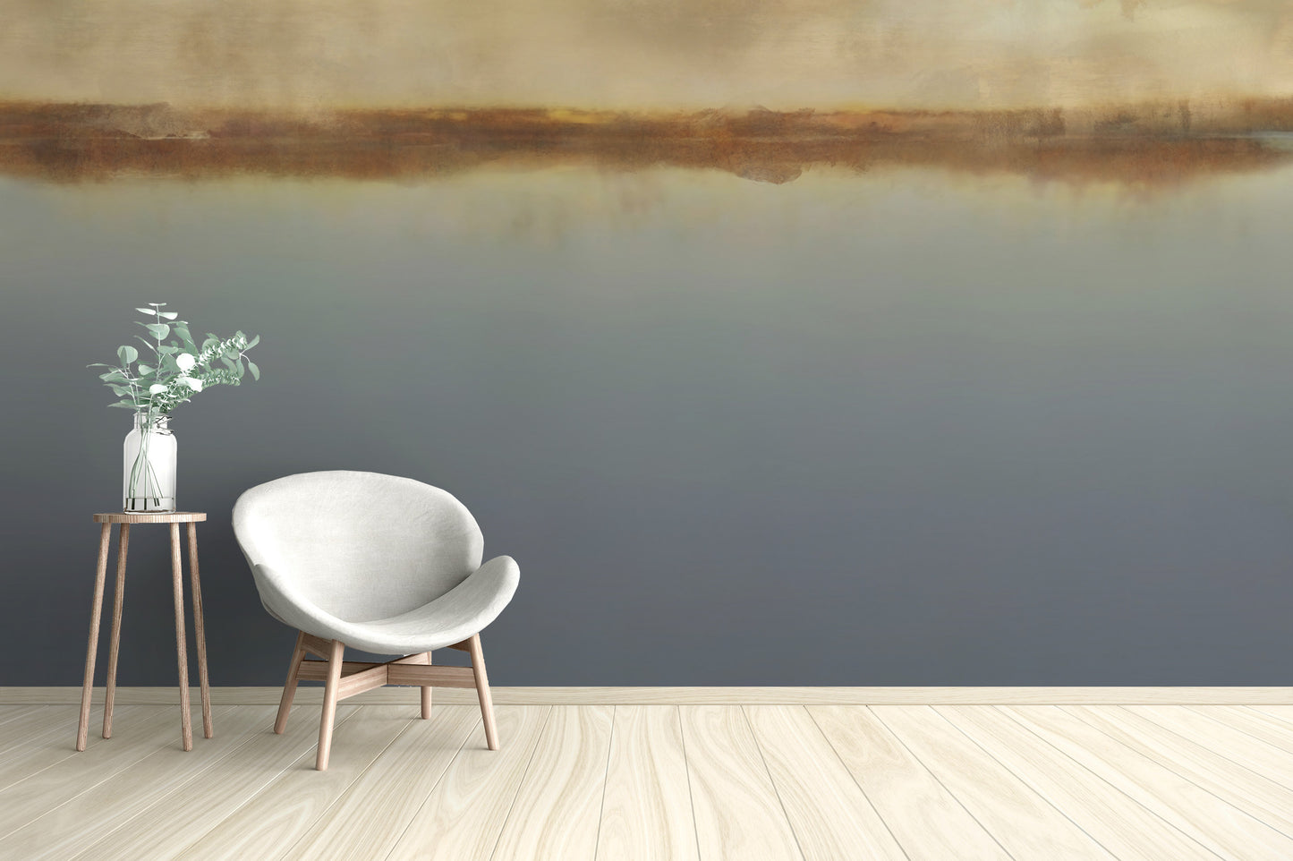 Soothing watercolor lake wallpaper scene