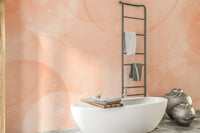 Watercolor peach mural for bedroom
