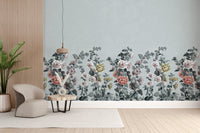 Classic Botanical Bloom Mural for Interiors
