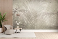 Neutral-toned leaf wallpaper for interiors