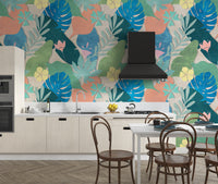 Tropical Botanical Wallpaper with Foliage
