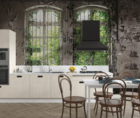 Faded wall retro greenery mural
