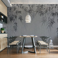 Neutral bamboo shadow design wallpaper
