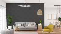 Leaf-patterned autumn damask wallpaper mural
