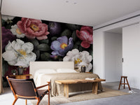 Flower Dark Background Wallpaper Murals - Giffywalls
