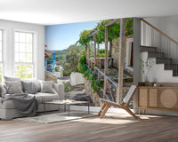 Rustic Pergola Hillside Retreat Wall Mural
