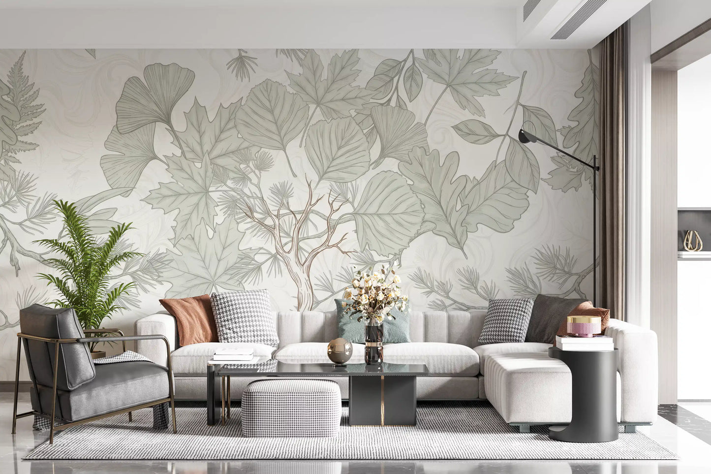 Serene Woodland Sketch Wall Mural