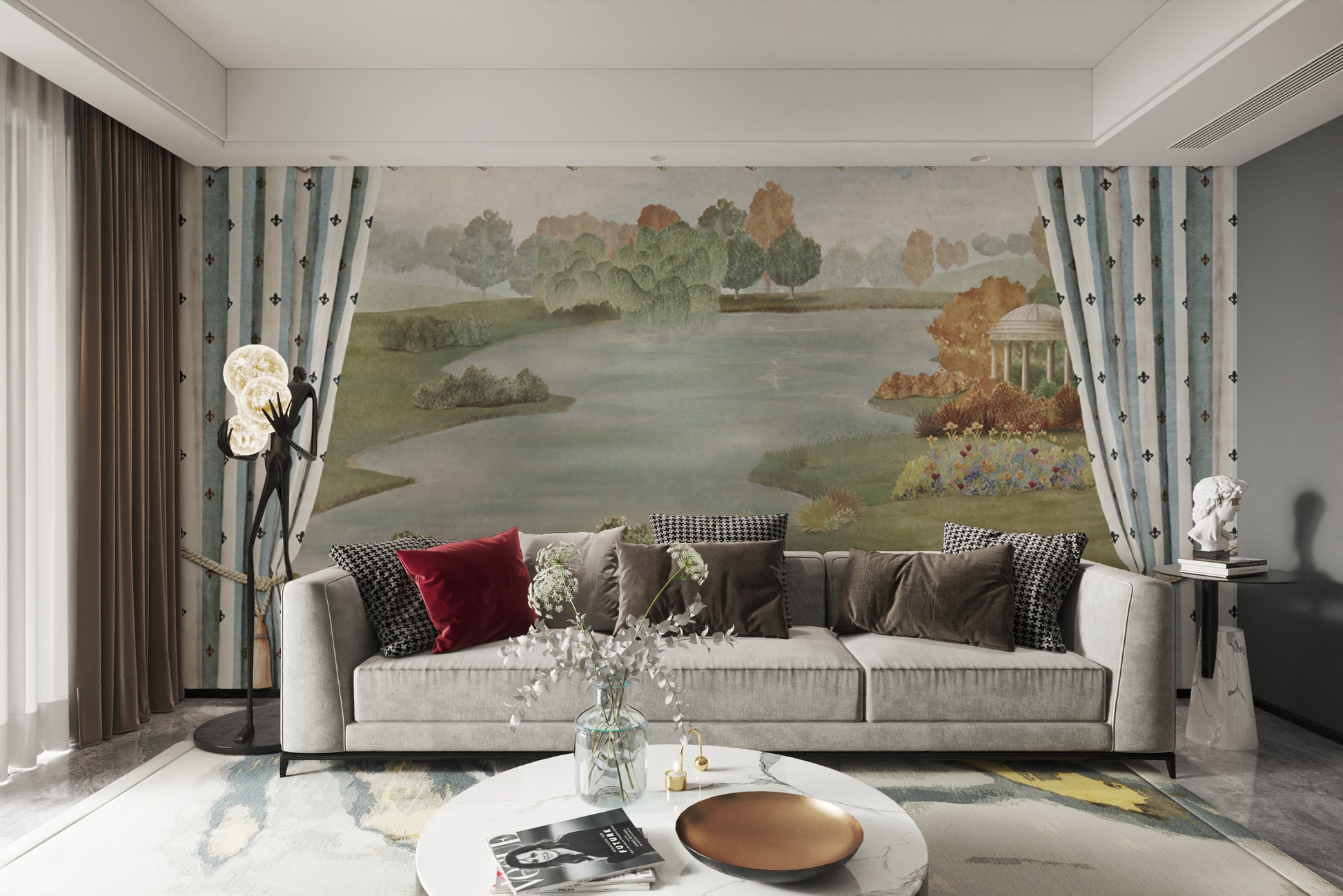 Soft pastel landscape wallpaper for walls




