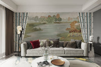 Soft pastel landscape wallpaper for walls




