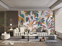 Bright and colorful floral wall covering

