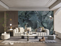 Lush green banana wallpaper tropical design
