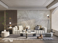 Elegant palm leaf wallpaper in soft hues
