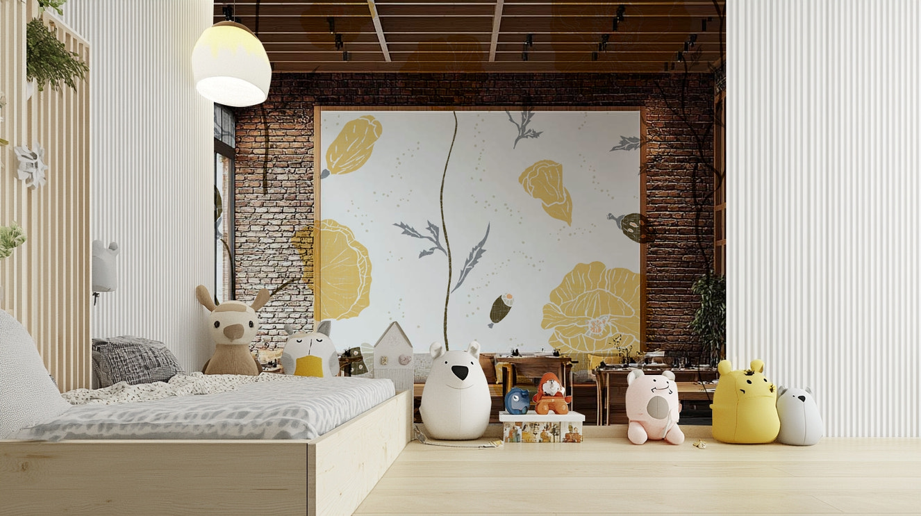 Durable rustic wall mural
