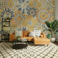 Cozy floral wallpaper with warm colors

