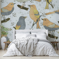 Calm and inviting bird wallpaper pattern

