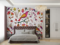 Fresh white background floral wallpaper

