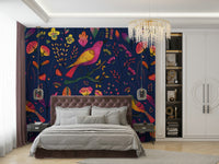 Artistic wallpaper with vibrant flowers

