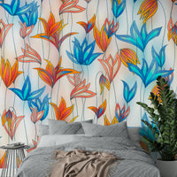 Big Bold Wildflowers wallpaper detail

