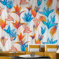 Artistic wildflower wallpaper mural design

