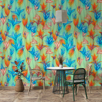 Artistic wildflower wallpaper mural design

