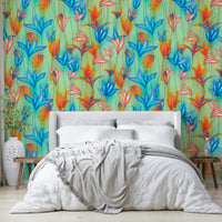 Playful wildflower wallpaper texture

