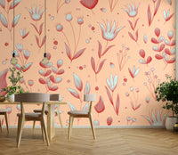 Calming wallpaper with tropical motifs

