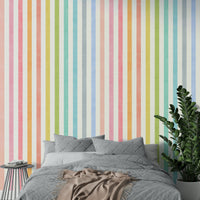 Soft pastel stripes wall covering

