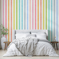 Playful pastel rainbow wall mural

