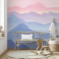 Artistic pastel mountain wall decor

