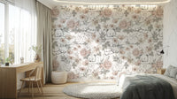 Sleeping animals nursery wallpaper design

