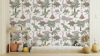 Dino Park wallpaper with cute dinosaurs

