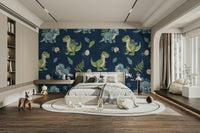 Baby dinosaur mural for kids’ bedroom

