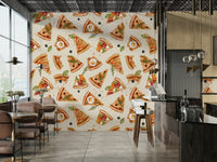 pizza time wallpaper for cafe walls
