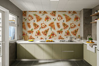 cafe wall mural with pizza design