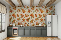 pizza pattern wallpaper for cafe wall
