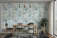 hand drawn sardines cafe wallpaper