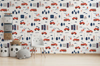 rescue car wall murals for nursery