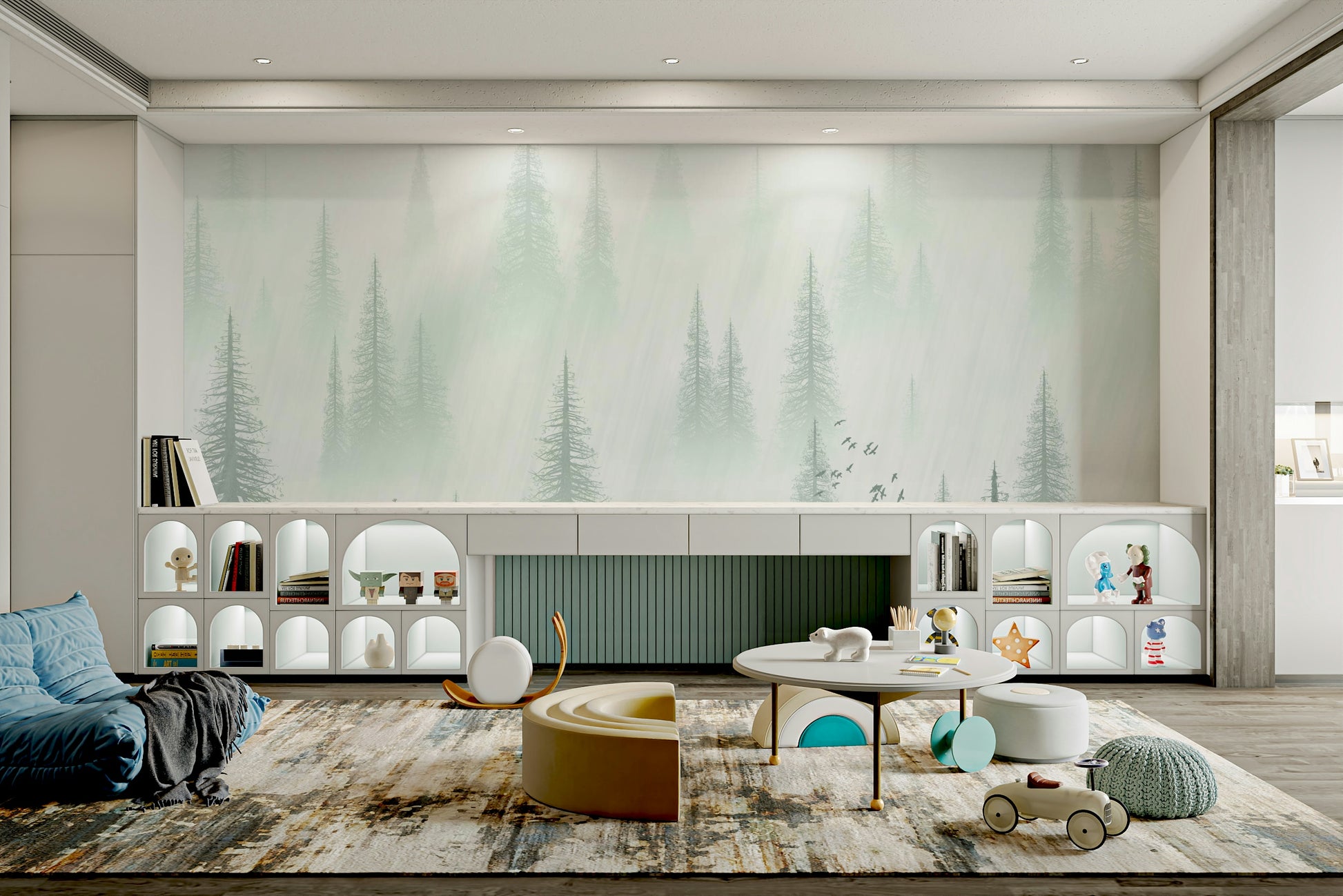 calm nature forest wallpaper design

