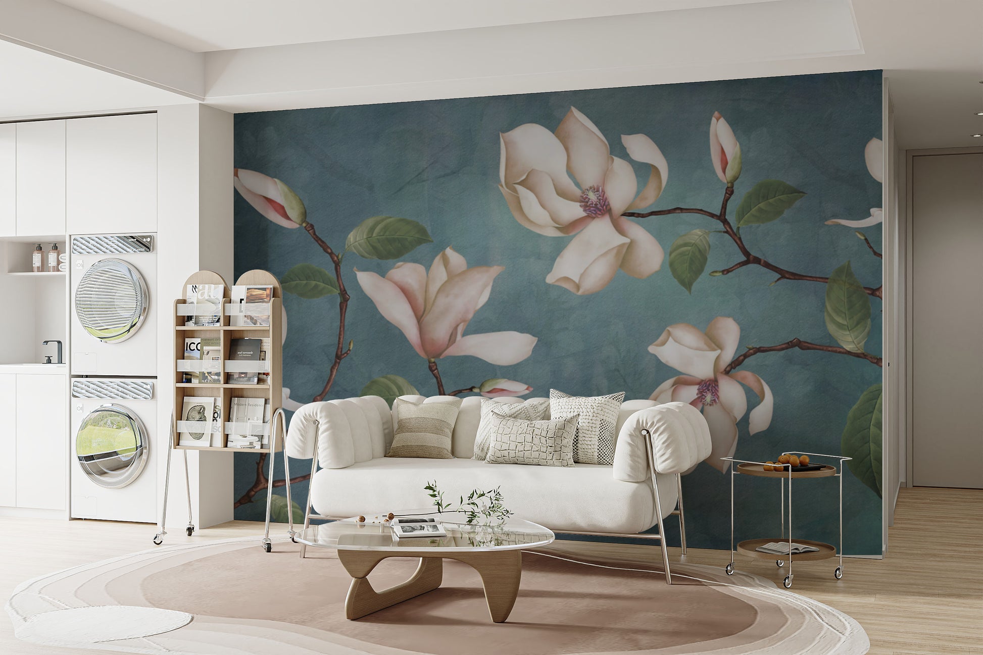 Delicate Magnolia Floral Branch Wallpaper
